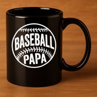 Baseball Papa 11oz C Handle Ceramic Mug