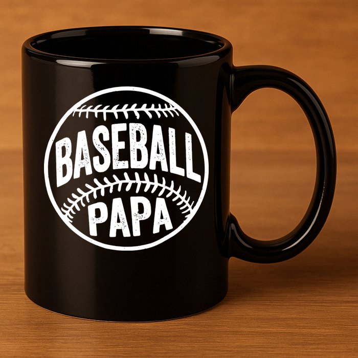 Baseball Papa 11oz C Handle Ceramic Mug