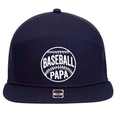 Baseball Papa 7 Panel Mesh Trucker Snapback Hat