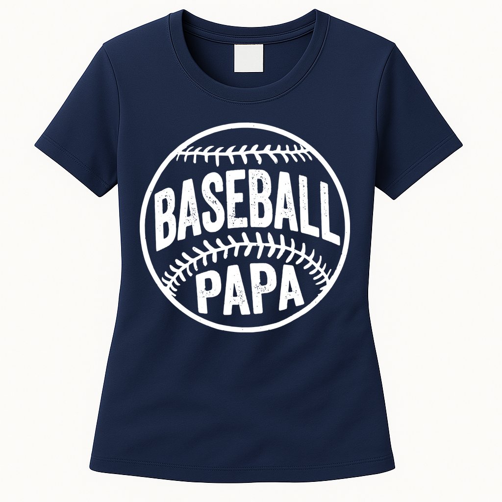 Baseball Papa Womens T-Shirt