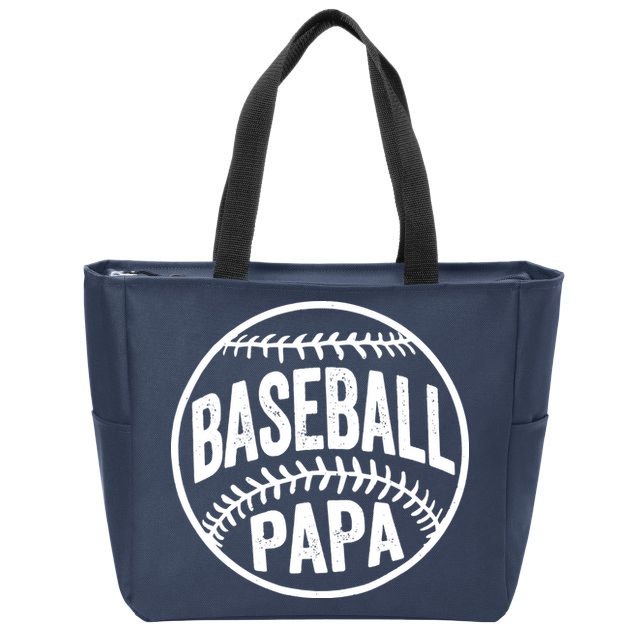 Baseball Papa Zip Tote Bag