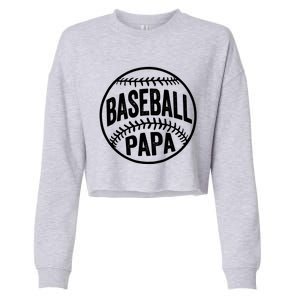 Baseball Papa Cropped Pullover Crew