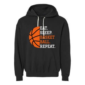 Basketball Player Boy Eat Sleep Basketball Repeat Garment-Dyed Fleece Hoodie