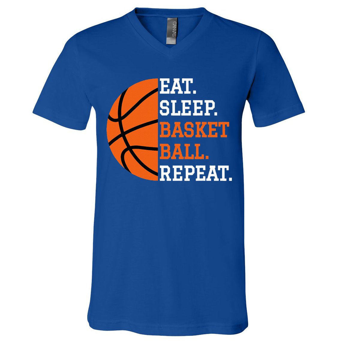 Basketball Player Boy Eat Sleep Basketball Repeat V-Neck T-Shirt