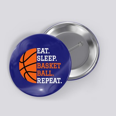 Basketball Player Boy Eat Sleep Basketball Repeat Button