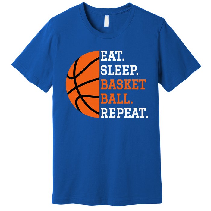 Basketball Player Boy Eat Sleep Basketball Repeat Premium T-Shirt