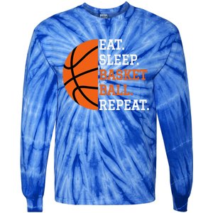 Basketball Player Boy Eat Sleep Basketball Repeat Tie-Dye Long Sleeve Shirt