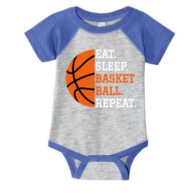 Basketball Player Boy Eat Sleep Basketball Repeat Infant Baby Jersey Bodysuit