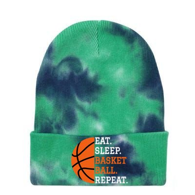 Basketball Player Boy Eat Sleep Basketball Repeat Tie Dye 12in Knit Beanie