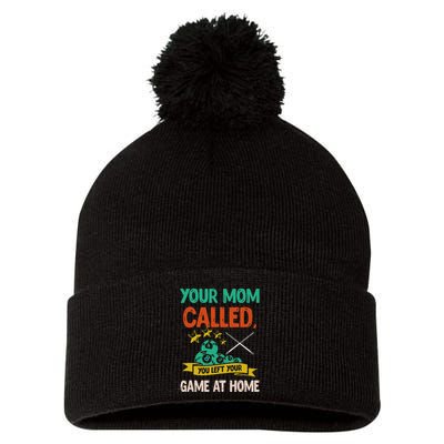Billiard Player Billard 8 Ball Pool Pom Pom 12in Knit Beanie