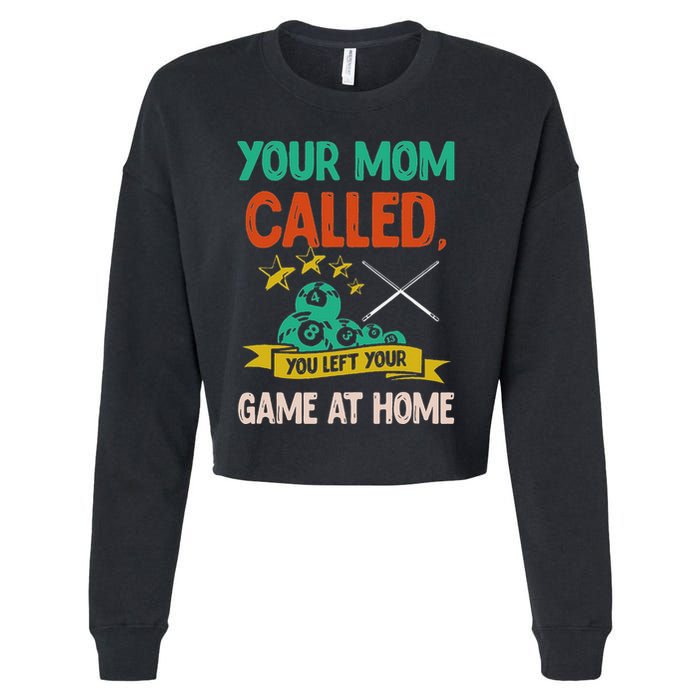 Billiard Player Billard 8 Ball Pool Cropped Pullover Crew
