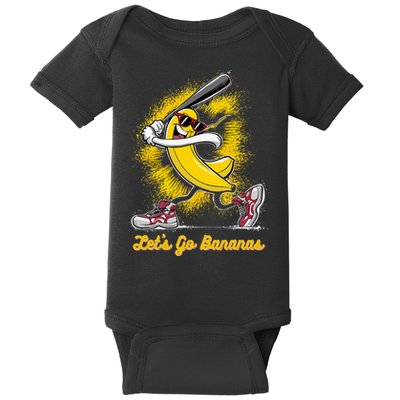 Banana Playing Baseball Fruit Love Baby Bodysuit