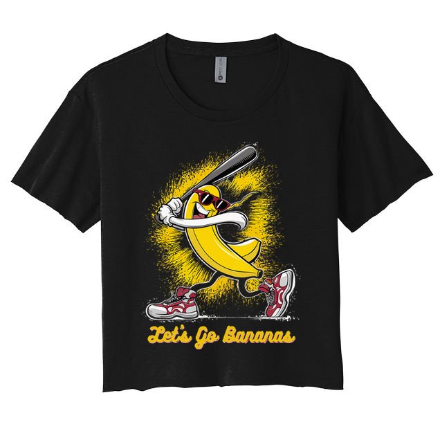 Banana Playing Baseball Fruit Love Crop Top