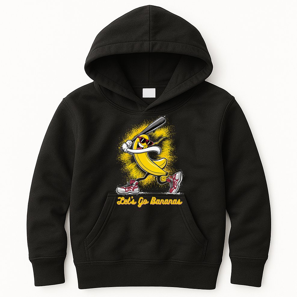 Banana Playing Baseball Fruit Love Kids Hoodie