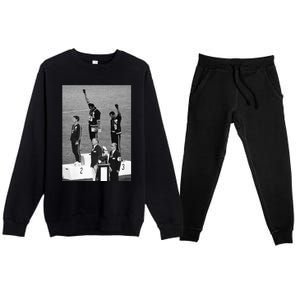 Black Power Black Fist 1968 Olympics Premium Crewneck Sweatsuit Set