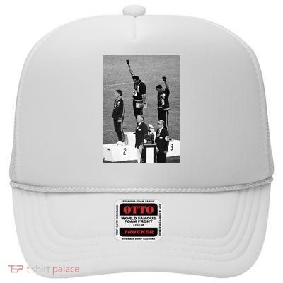 Black Power Black Fist 1968 Olympics High Crown Mesh Back Trucker Hat
