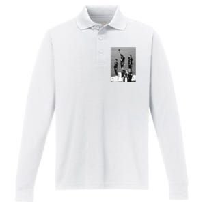 Black Power Black Fist 1968 Olympics Performance Long Sleeve Polo