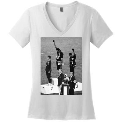 Black Power Black Fist 1968 Olympics Women's V-Neck T-Shirt