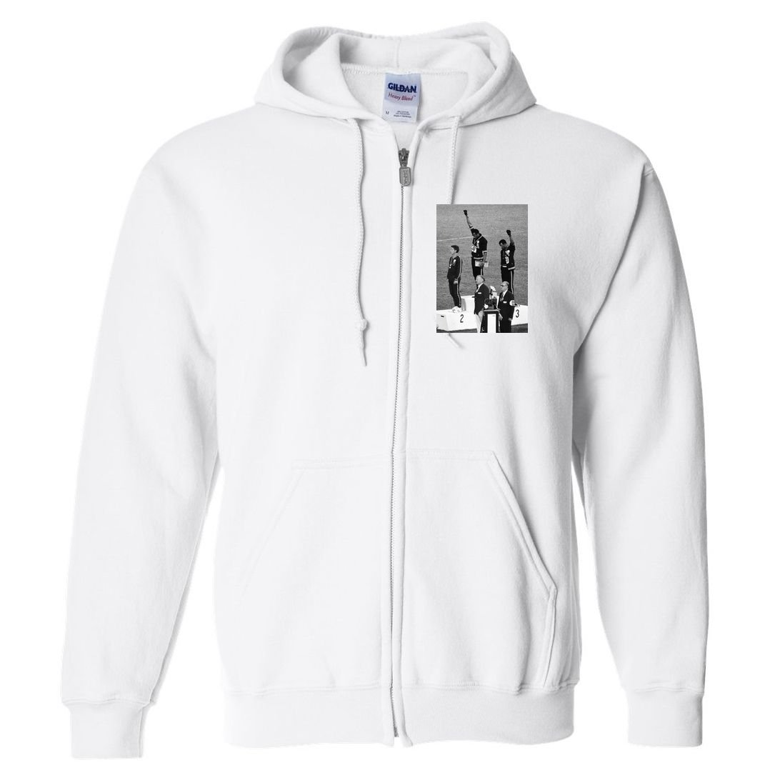 Black Power Black Fist 1968 Olympics Full Zip Hoodie