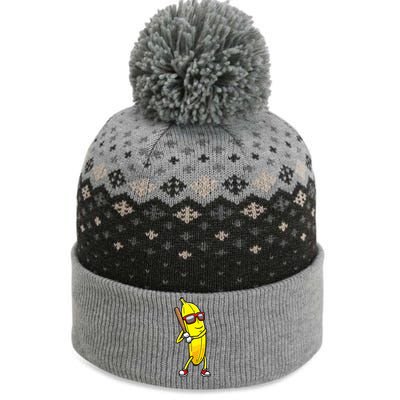 Banana Playing Baseball Fruit Lover The Baniff Cuffed Pom Beanie