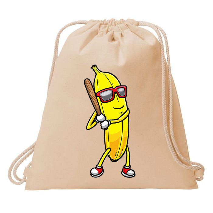 Banana Playing Baseball Fruit Lover Drawstring Bag