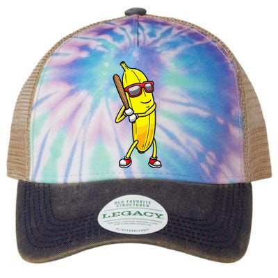 Banana Playing Baseball Fruit Lover Legacy Tie Dye Trucker Hat