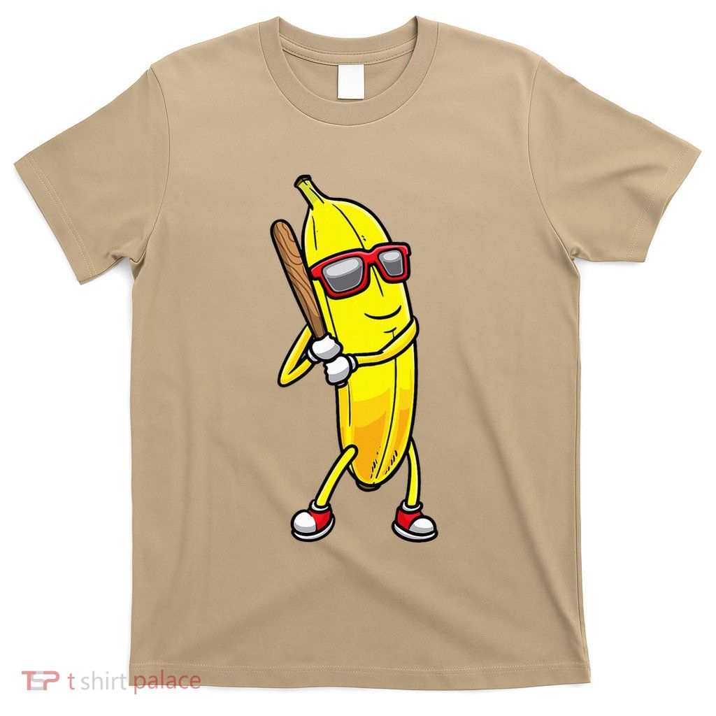 Banana Playing Baseball Fruit Lover T-Shirt