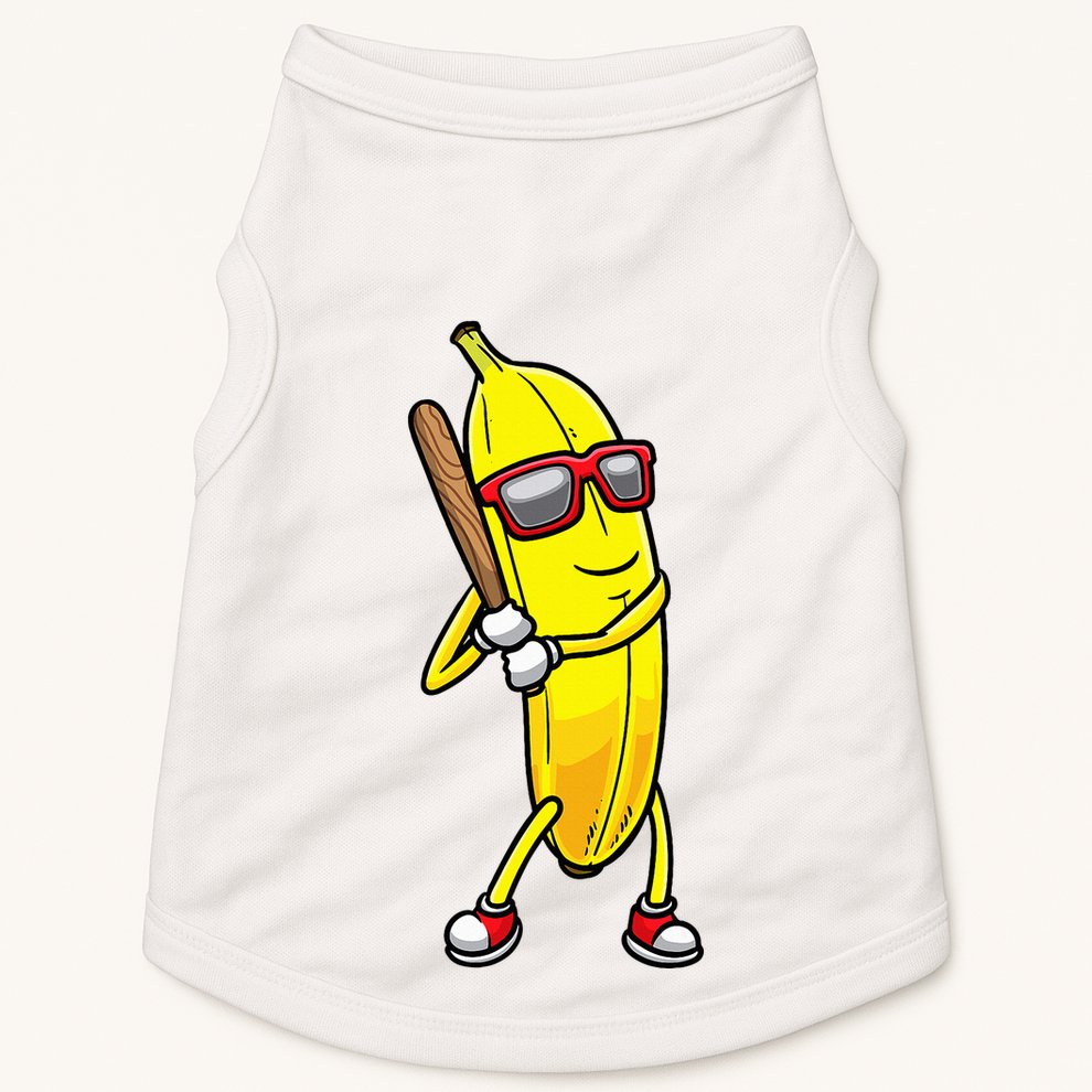 Banana Playing Baseball Fruit Lover Doggie Tank