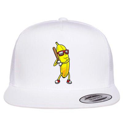 Banana Playing Baseball Fruit Lover Flatbill Hat