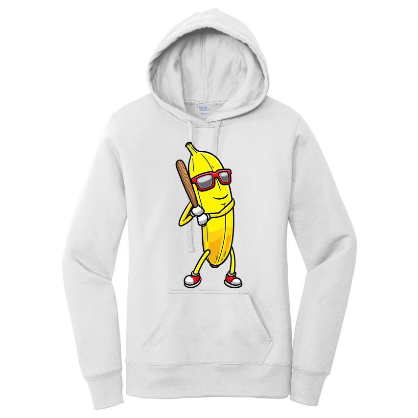 Banana Playing Baseball Fruit Lover Women's Pullover Hoodie