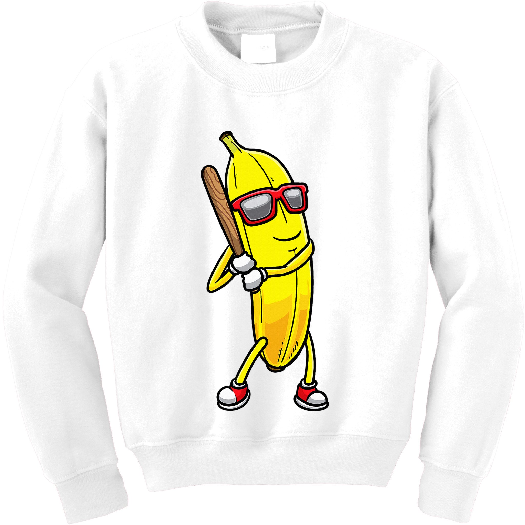 Banana Playing Baseball Fruit Lover Kids Sweatshirt