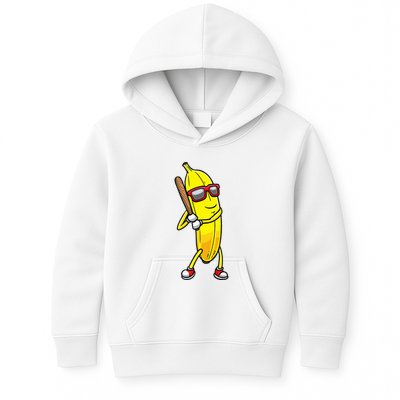 Banana Playing Baseball Fruit Lover Kids Hoodie