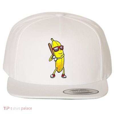 Banana Playing Baseball Fruit Lover Wool Snapback Cap