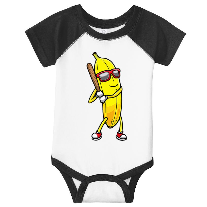 Banana Playing Baseball Fruit Lover Infant Baby Jersey Bodysuit