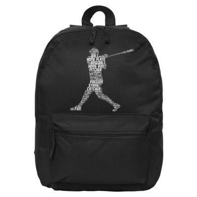 Baseball Player Batter Kids Men 16 in Basic Backpack