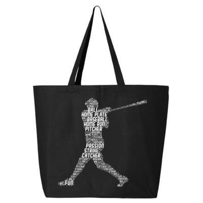 Baseball Player Batter Kids Men 25L Jumbo Tote