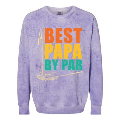 Best Papa By Par For Golfers Gift Colorblast Crewneck Sweatshirt