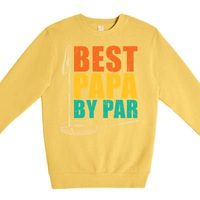 Best Papa By Par For Golfers Gift Premium Crewneck Sweatshirt