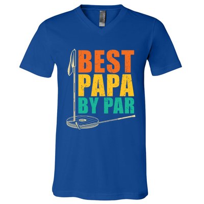 Best Papa By Par For Golfers Gift V-Neck T-Shirt