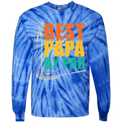 Best Papa By Par For Golfers Gift Tie-Dye Long Sleeve Shirt