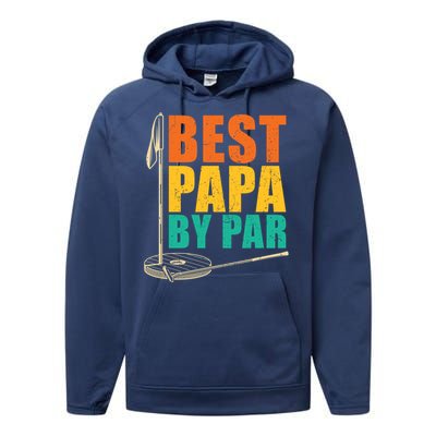 Best Papa By Par For Golfers Gift Performance Fleece Hoodie