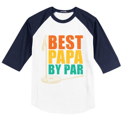 Best Papa By Par For Golfers Gift Baseball Sleeve Shirt