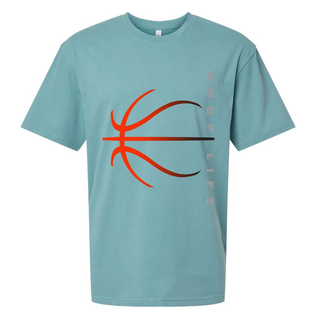 Basketball Playing Basketball Sports Retro Sunset Sueded Cloud Jersey T-Shirt