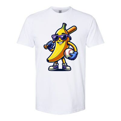 Banana Playing Baseball Fruit Lover Softstyle® CVC T-Shirt