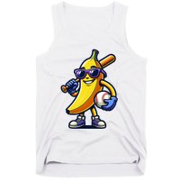 Banana Playing Baseball Fruit Lover Tank Top