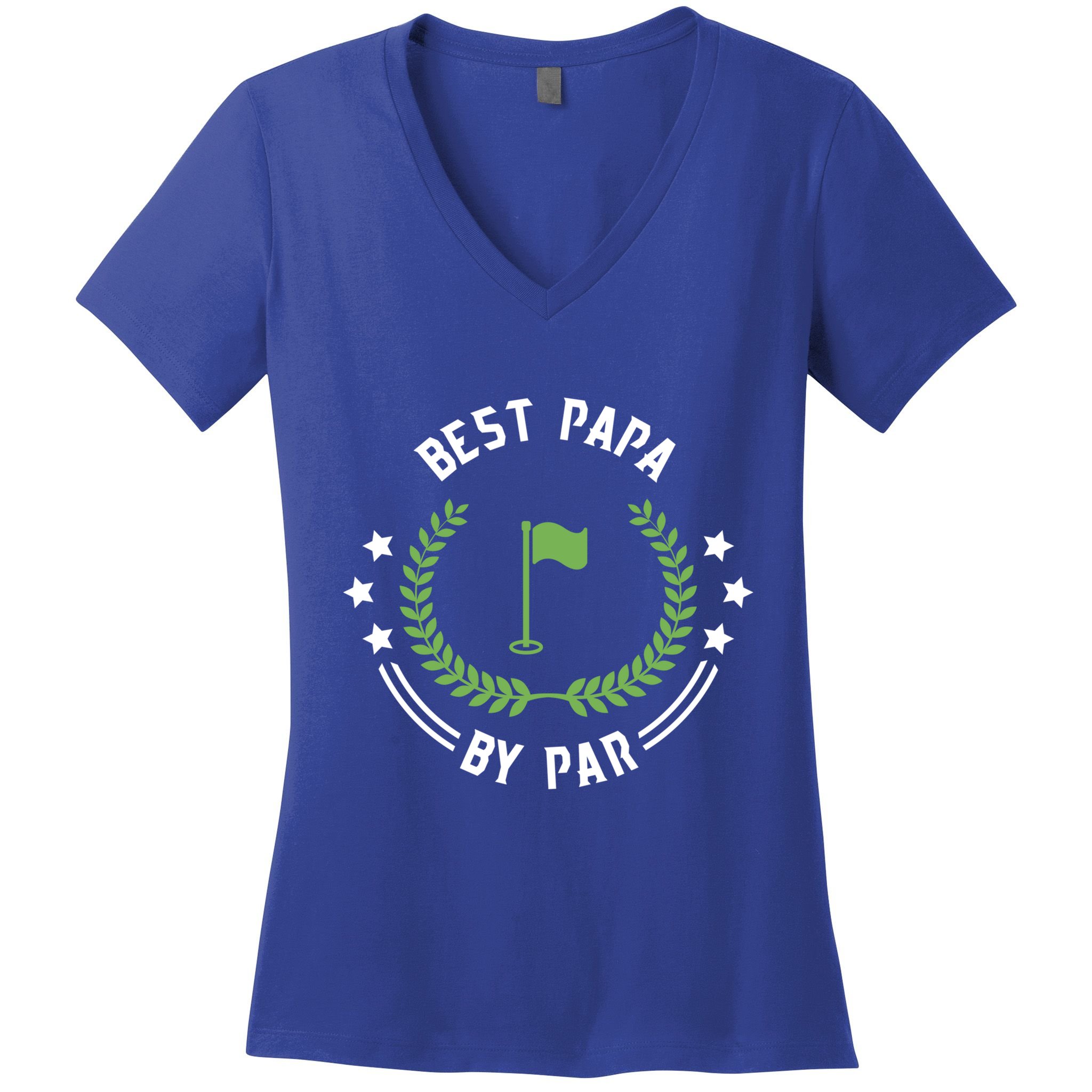 Best Papa By Par Funny Gift Golf Cool Gift For Golfing Dads Cool Gift Women's V-Neck T-Shirt