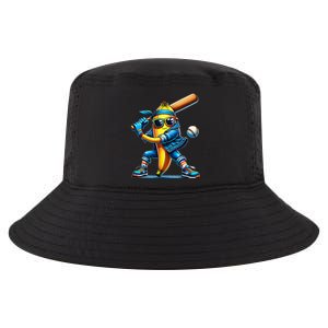 Banana Playing Baseball Fruit Lover Baseball Player Cool Comfort Performance Bucket Hat