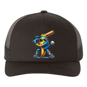 Banana Playing Baseball Fruit Lover Baseball Player Yupoong Adult 5-Panel Trucker Hat