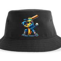 Banana Playing Baseball Fruit Lover Baseball Player Sustainable Bucket Hat