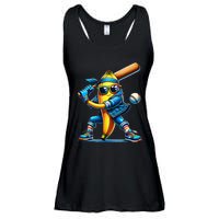 Banana Playing Baseball Fruit Lover Baseball Player Ladies Essential Flowy Tank